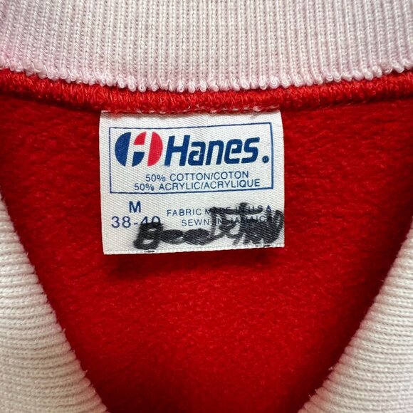 VTG 90s Hanes Women's "All American Mom" Red Collared Sweater sz Medium - Picture 4 of 6